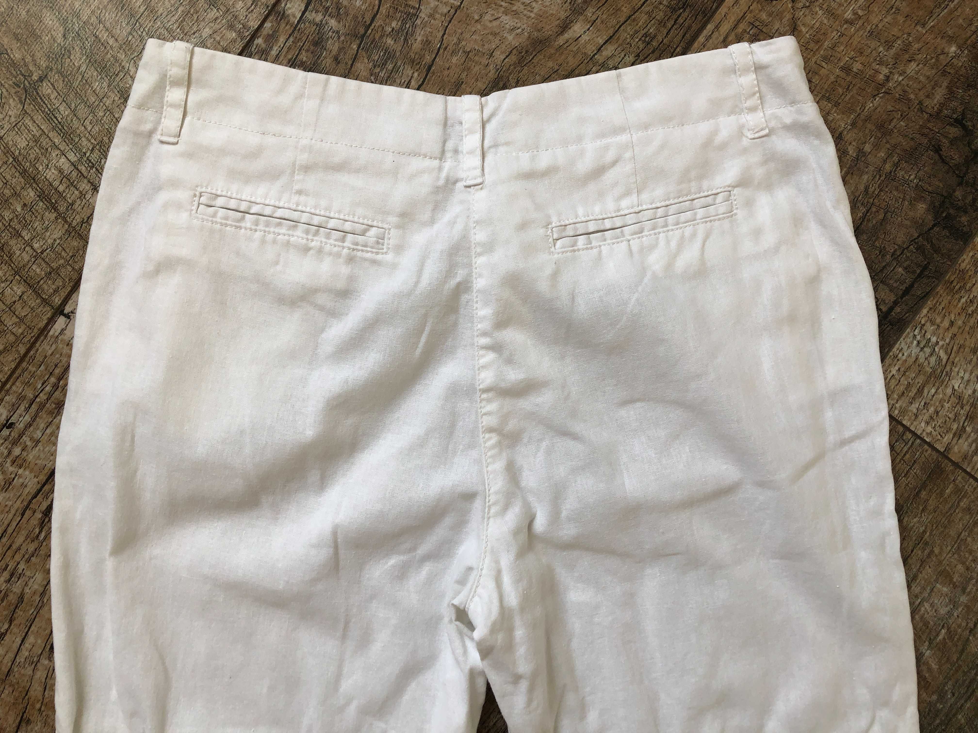 Льняные белые брюки штаны