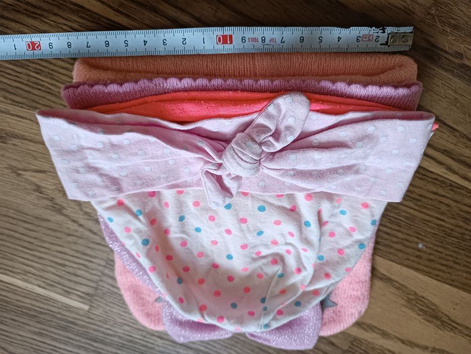 Czapeczki opaska na jesień 74/80 dla dziewczynki