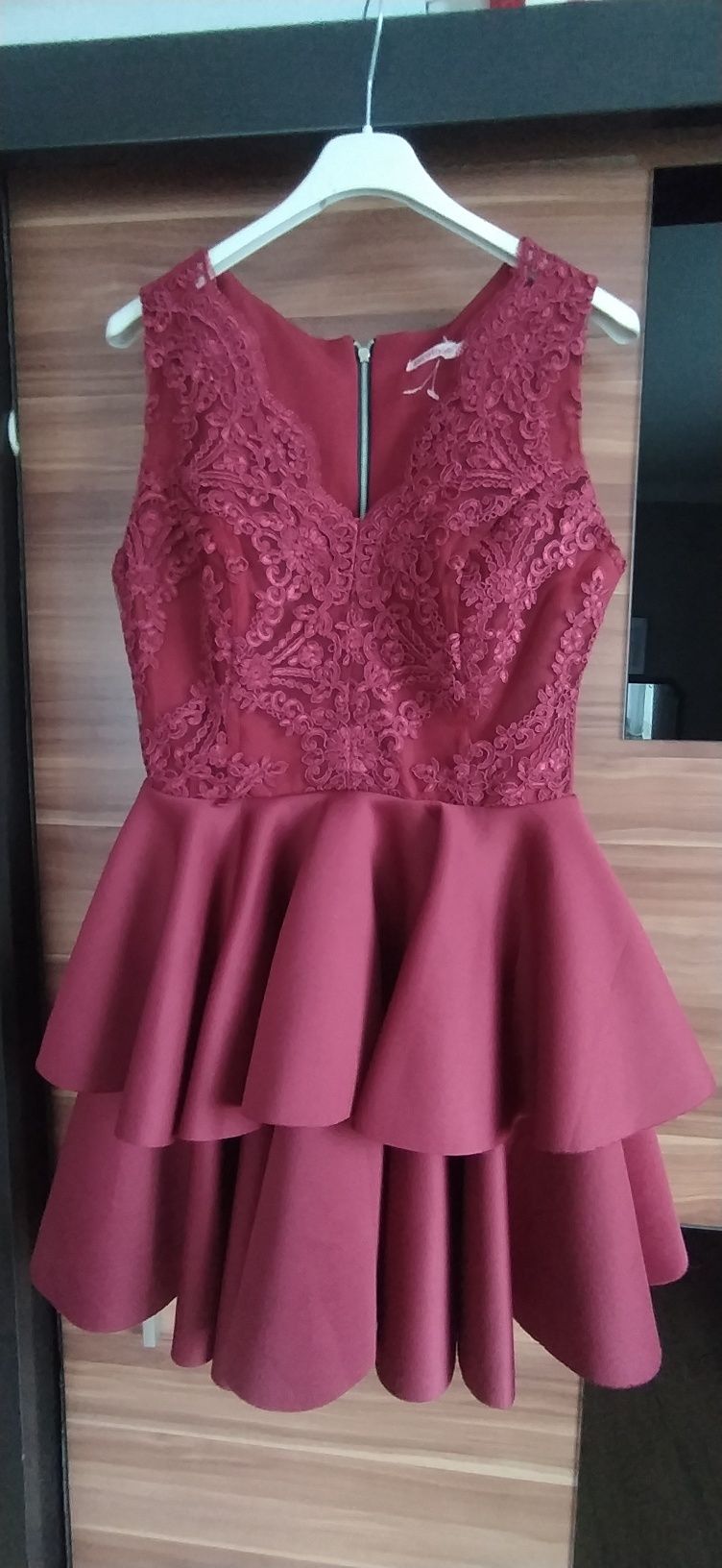 Sukienka bordo roz 38