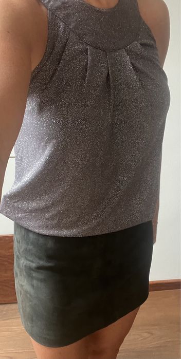 Promod bluzka S i spodnica zamszowa S