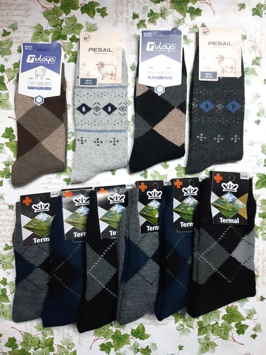 10 pares de meias 4 lã + 6 acrílico