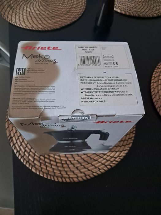 Kawiarka Ariete Mokina  100ml j.nowa
