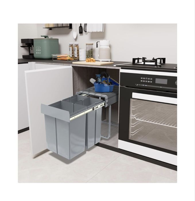 Kosz na śmieci do zabudowy segregacja 3 pojemniki 40L