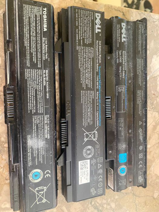 Zestaw 3 Baterii Dell/Toshiba do Laptopa