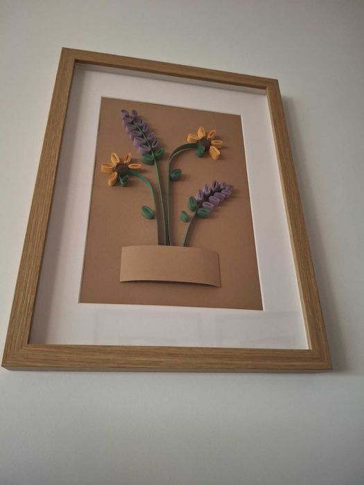 Quadros Decorativos com Flores em Relevo