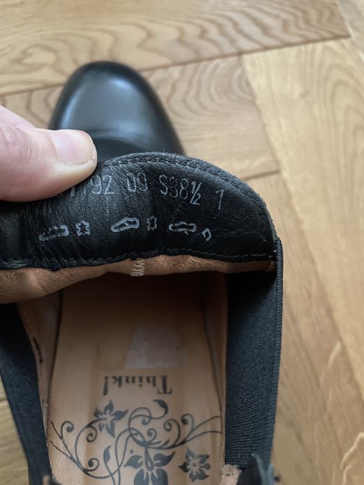 Botki Think! r.38,5/39 skóra naturalna designerski obcas