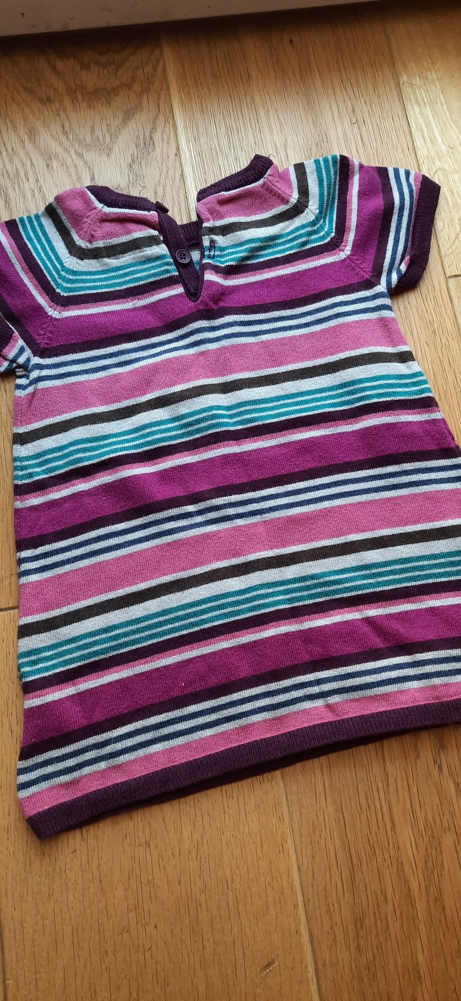 Tunika H&M 86 w kolorowe paski i buciki