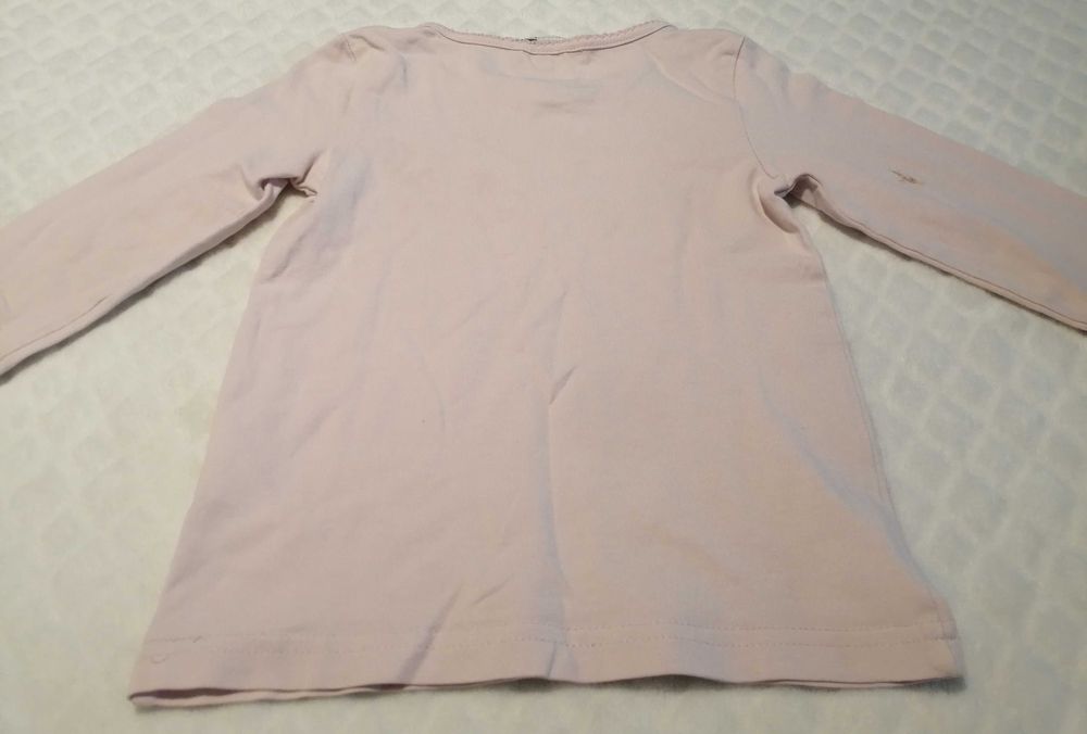 Koszulka dziewczęca, długi rękaw, H&M, 98-104, blady róż (Odzież)