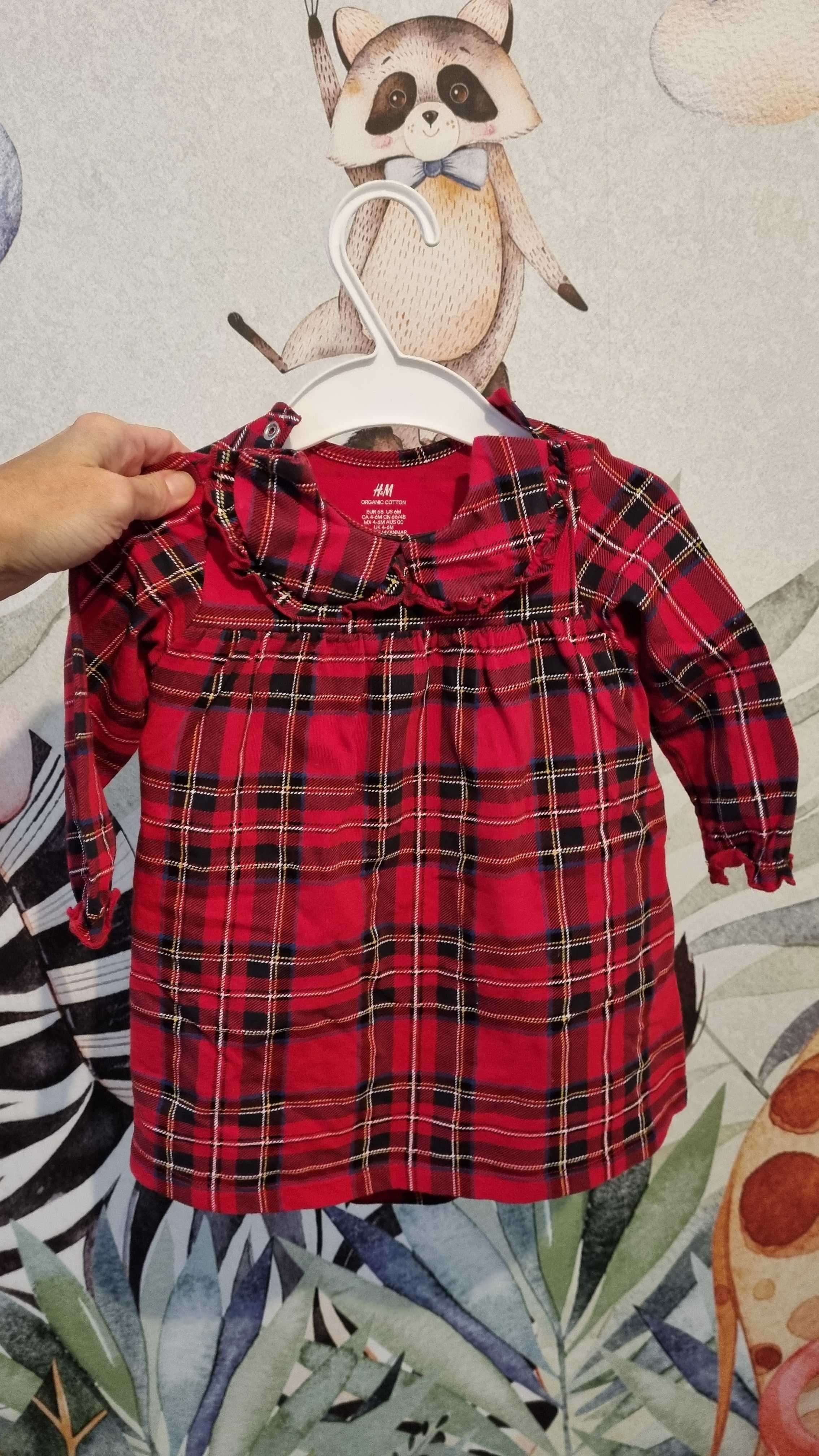 Sukienka w czerwona krate H&M niemowle