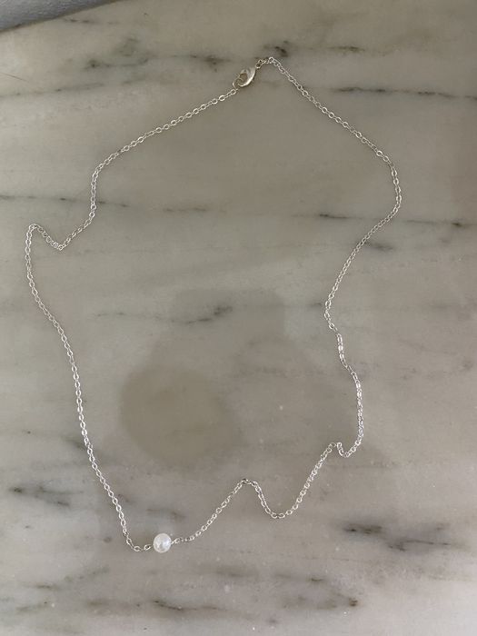 Fio prateado com perola NOVO