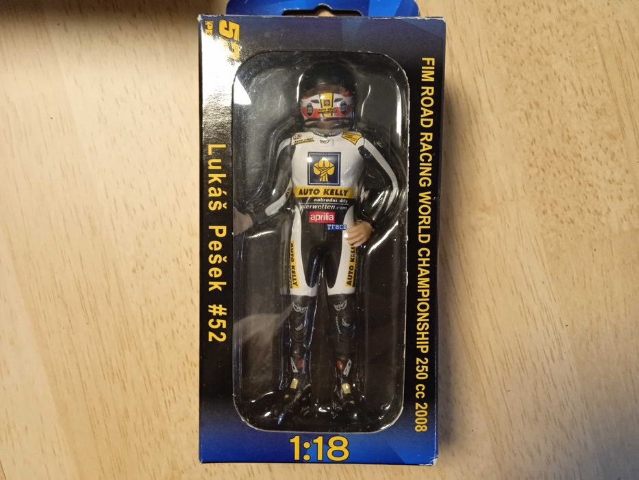 ABREX 1/18 Conjunto Mota e Piloto Campeonato do Mundo Estr 250cc 2008