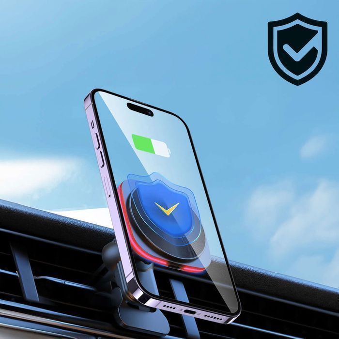 Uchwyt samochodowy na kratkę z ładowarką Mag Safe 15w do iPhone LED PD