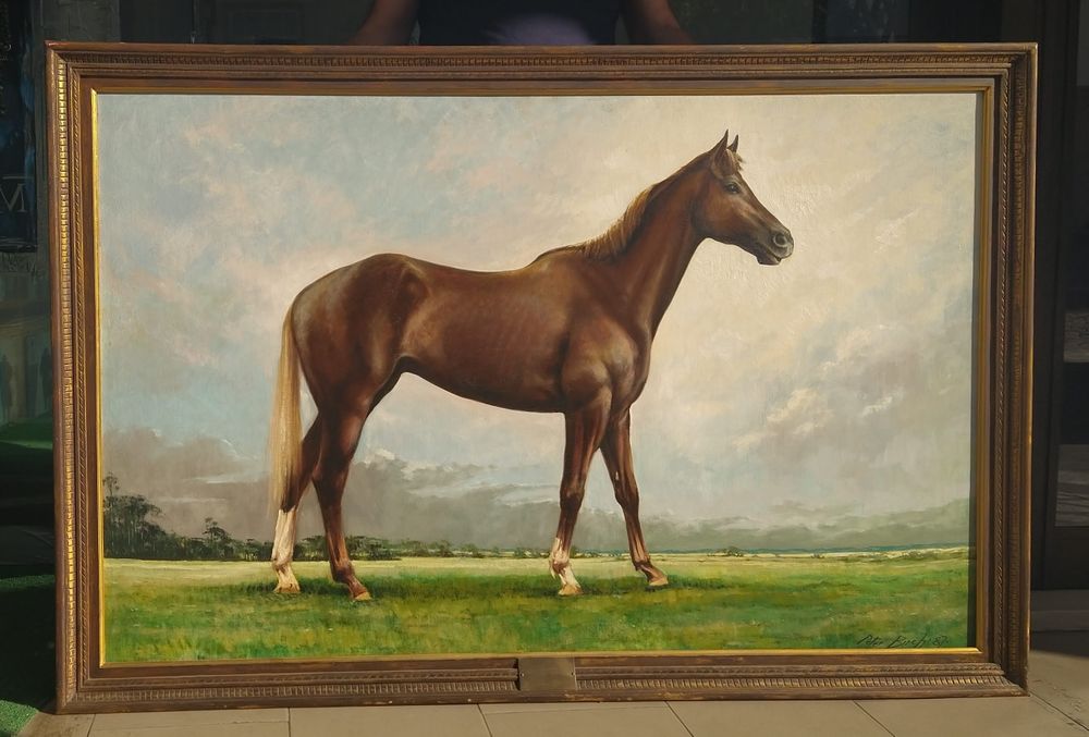 Pintura equestre de cavalo de corrida