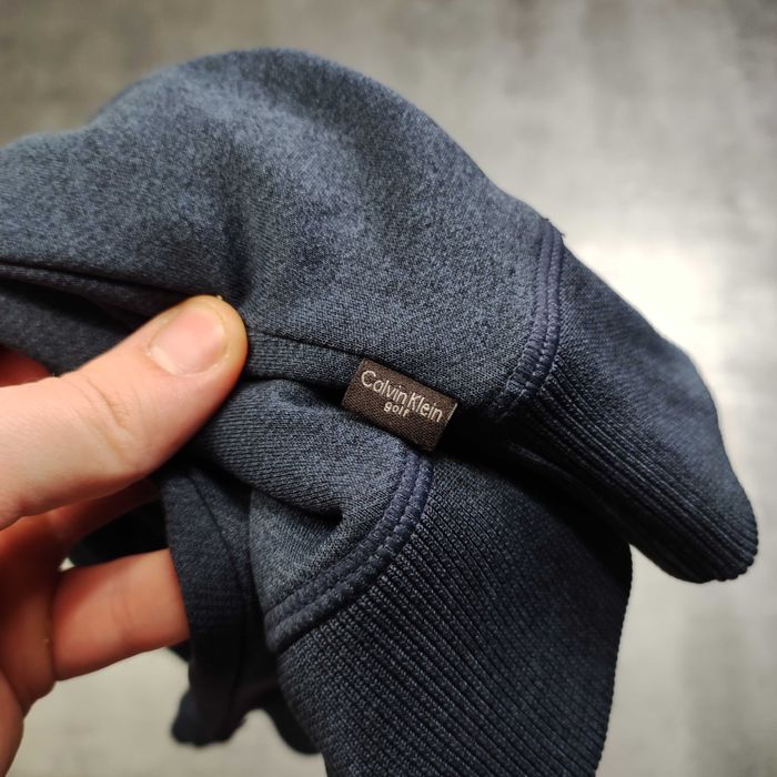 MĘSKA Bluza PREMIUM Suwak Pullover Granat Polarek Calvin Klein Golf