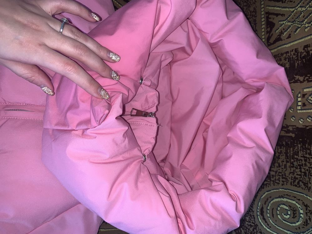 Куртка пуффер пуховик зефірка коротка рожева