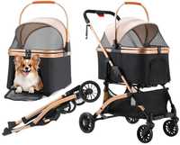 Wózek dla psów 2w1 Składany ELEGANCKI wózek dla zwierząt