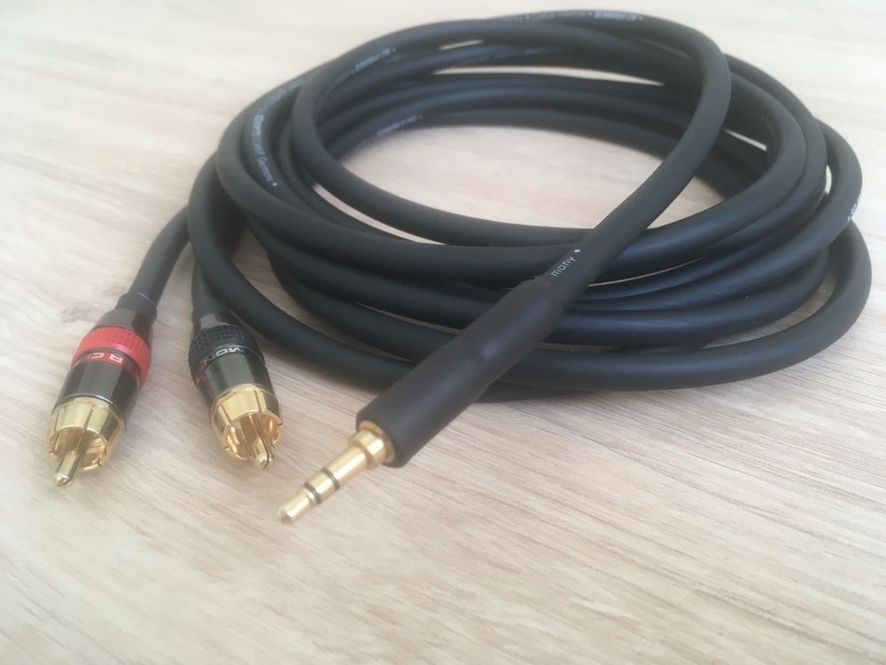 Кабель аудіо(інсертний)3,5/2RCA/2Jack 6,3mm