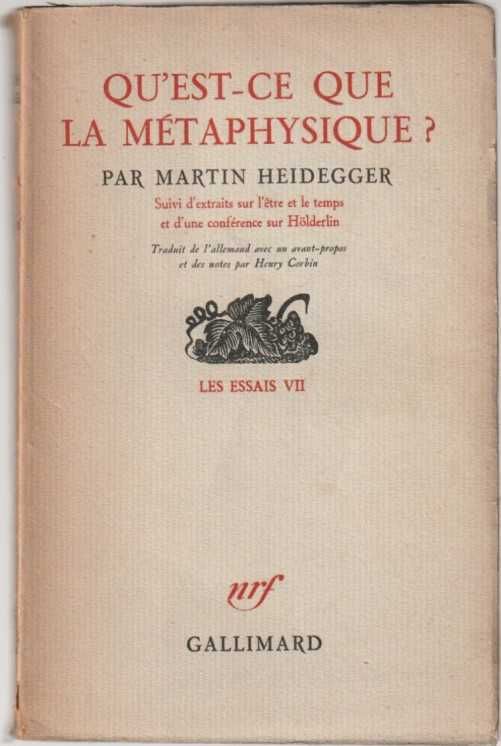 Qu'est-ce que la métaphysique?-Martin Heidegger-Gallimard