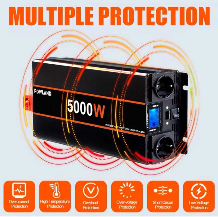 Inversor ONDA PURA 5000W 24v-220v - com comando NOVO