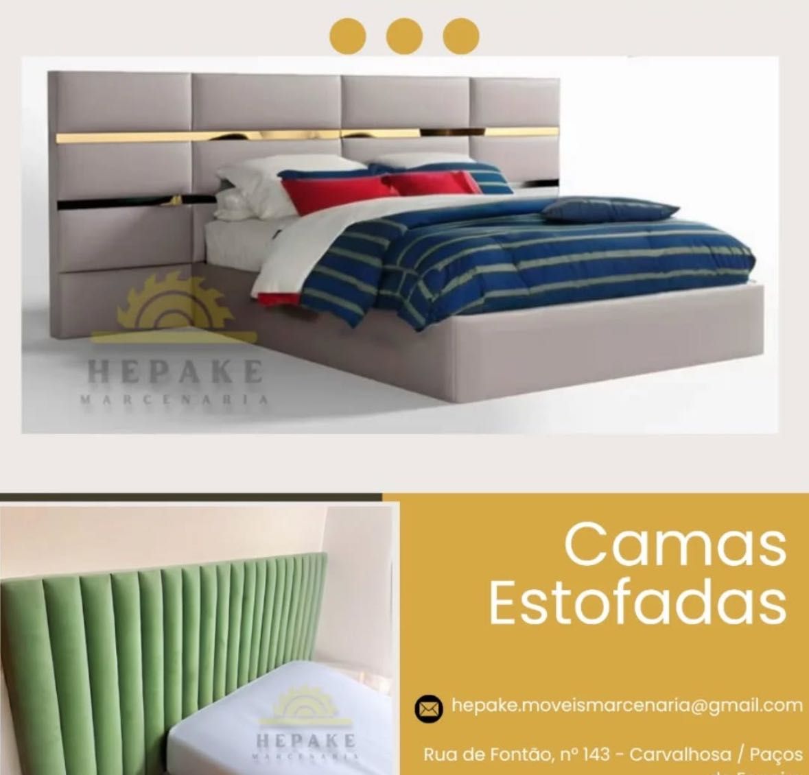 Cama estofadas com estrado elevatório