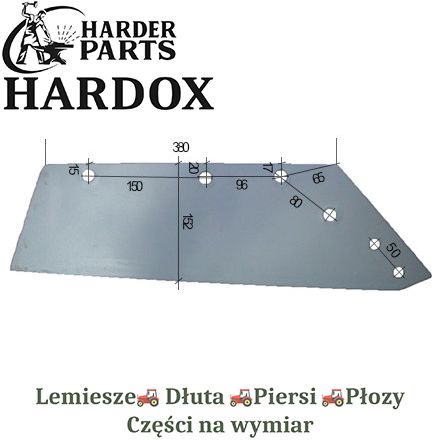 Lemiesz Gassner HARDOX GM162/P części do pługa 2X lepsze niż Borowe