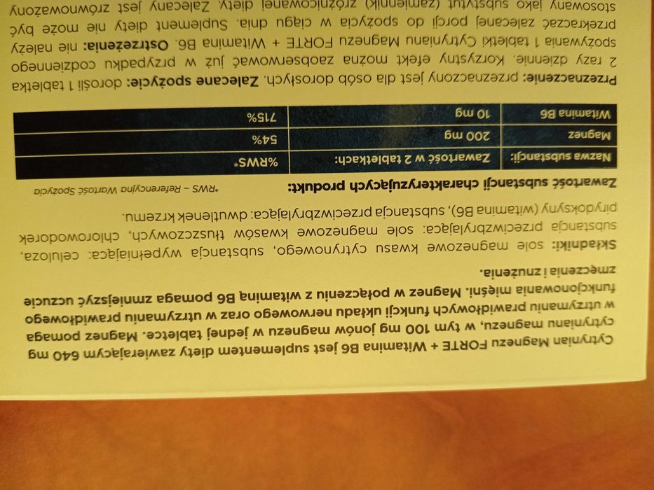 Magnez Forte cytrynian 60 tabletek układ krążenia układ nerwowy