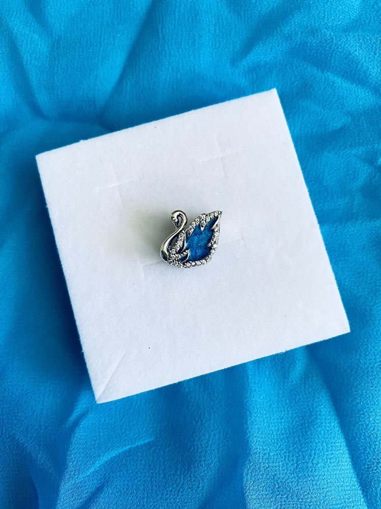nowa unikatowa zawieszka charms beads błękitny łabędź srebro 925
