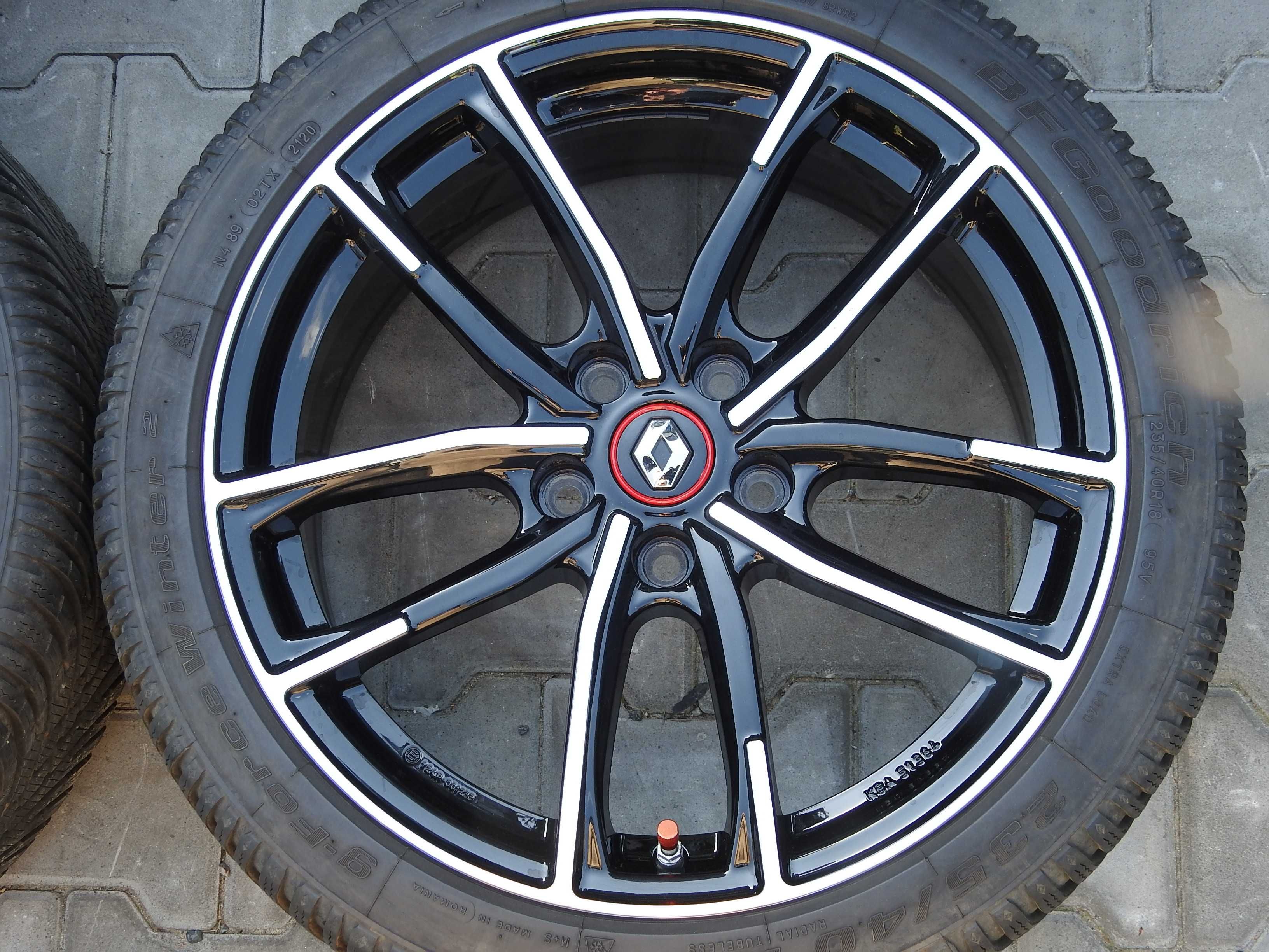 4x Alufelgi 5x114,3 18'' 8J ET45 RENAULT NISSAN +TPMS DEMO Jak NOWE