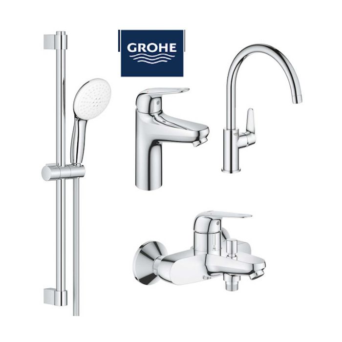 Grohe Набір змішувачів Euroeco 4 в 1 для ванни та кухні (UA123242MK)
