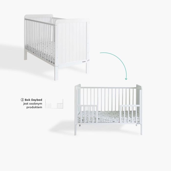 Zestaw Łóżeczko z przewijakiem i materacen woodies 120x60 Country Cot