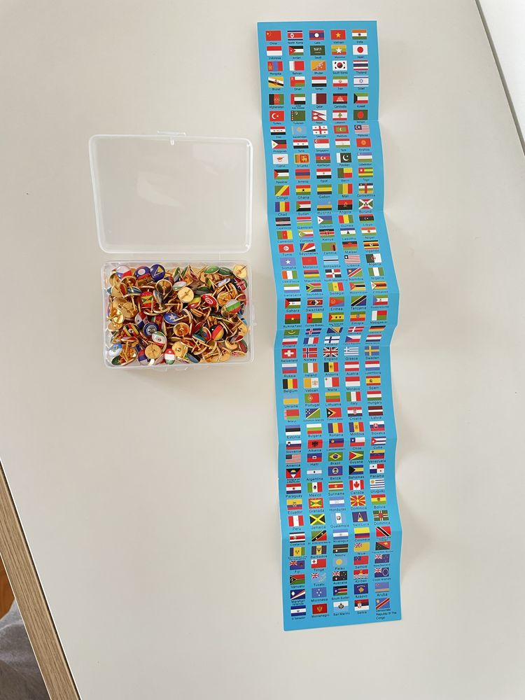 Pins bandeiras 194 paises