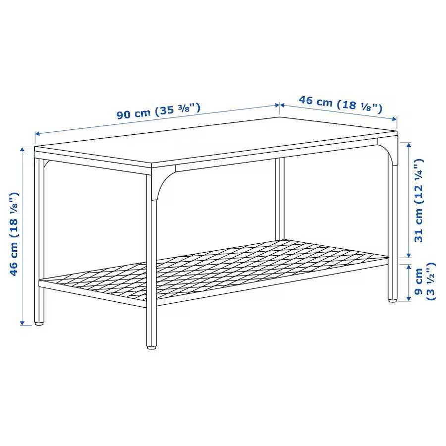 FJÄLLBO Stolik kawowy, czarny, 90x46 FJALBO IKEA nowy !