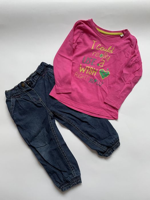 Spodnie Young Dimension 92 cm bluzka Tom Tailor