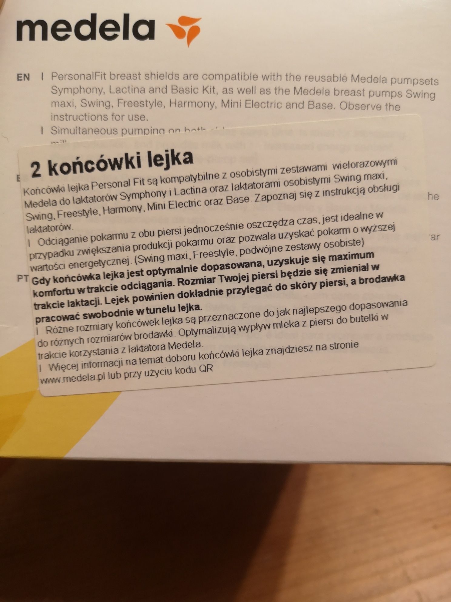Lejek, końcówka lejka medela personal fit 27 mm 2 szt.