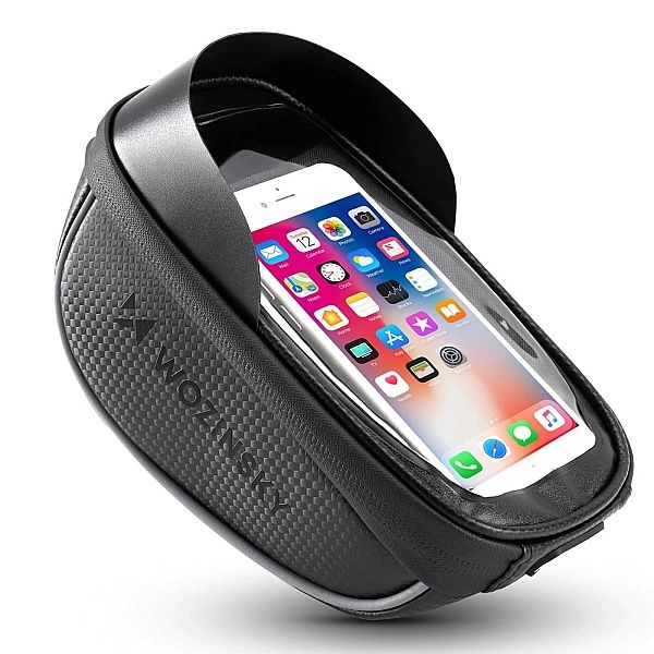 Wozinsky torba rowerowa na kierownicę z etui na telefon 1 l czarna (WB