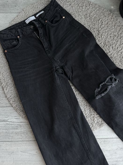 Чорні штани палаццо з розрізами внизу стан новий с