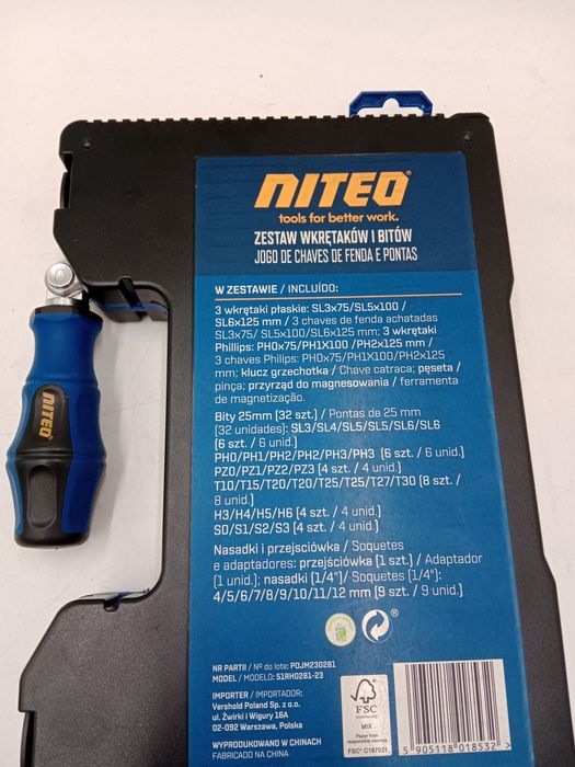 ZESTAW Wkrętaków I bitów Niteo