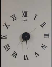 Zegar ścienny 3D czarny cyfry rzymskie