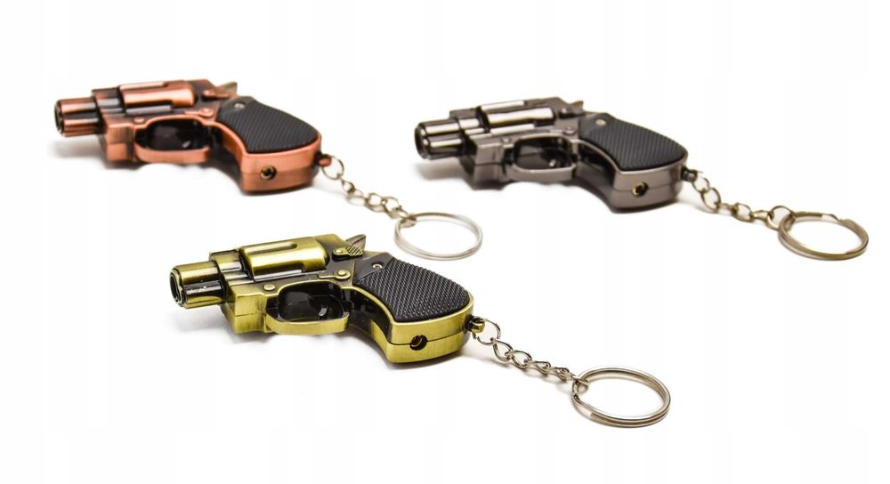Zapalniczka Żarowa Pistolet Metal Brelok Breloczek Prezent