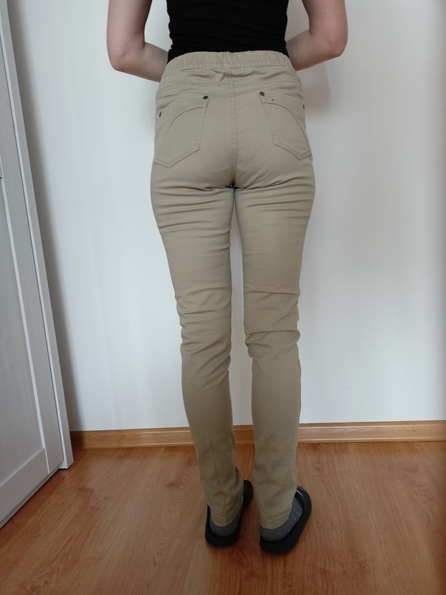 Spodnie skinny, rurki, z wysokim stanem, rozmiar S/M,