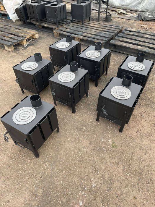 Компактна піч буржуйка з варочною поверхнею. 5 кВт \ Нова