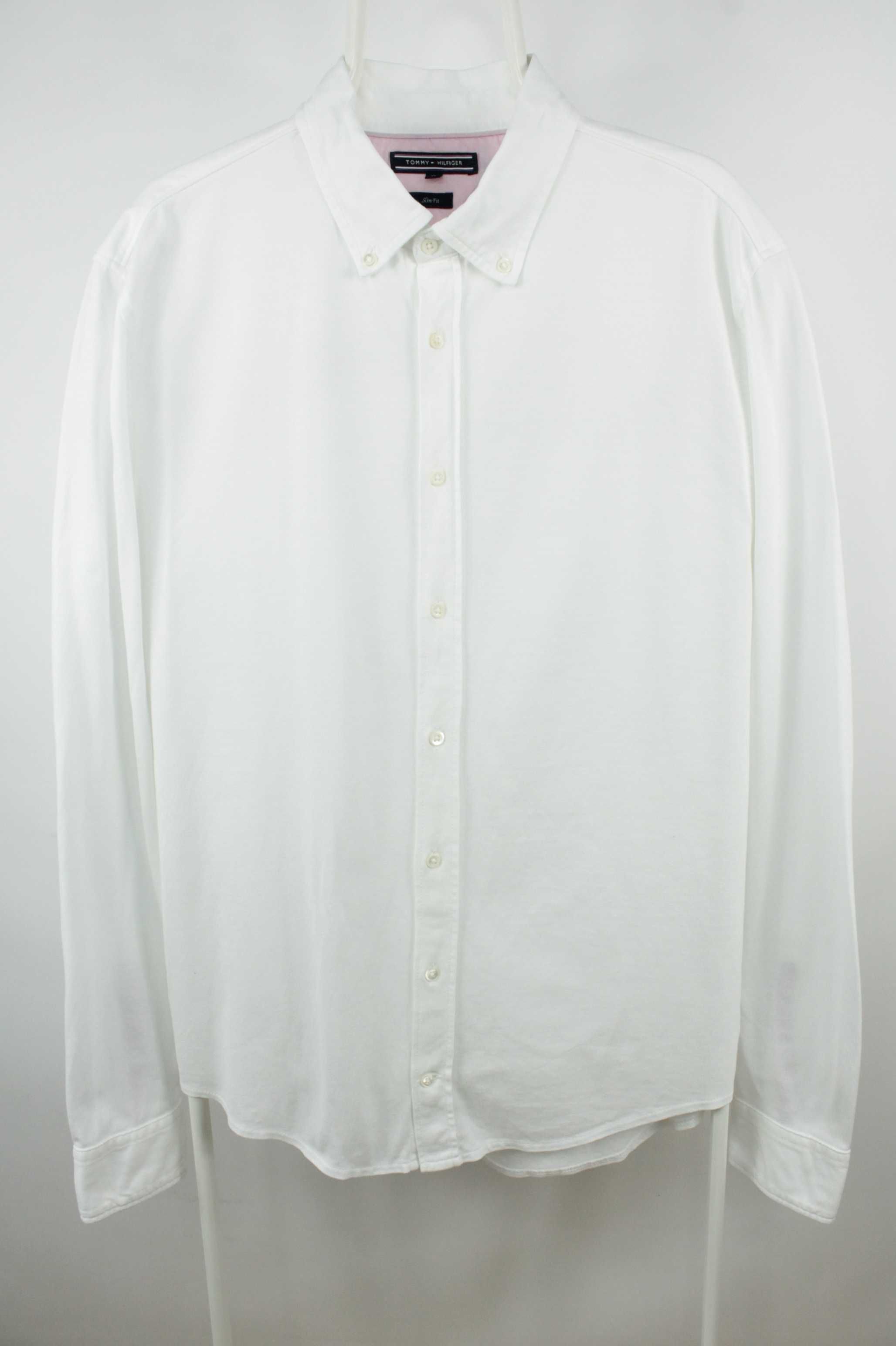 Білосніжна сорочка з тканини джерсі рубашка Tommy Hilfiger Slim Fit ХЛ