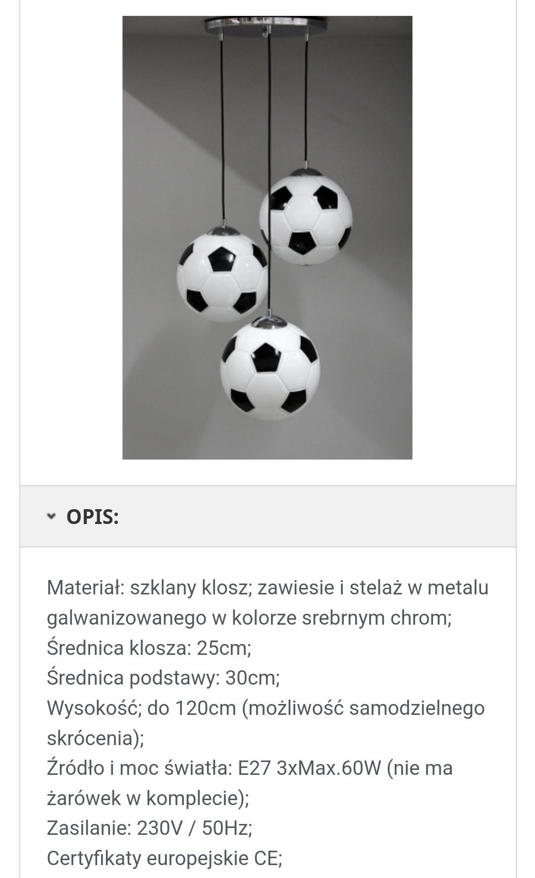 Lampa żyrandol piłka