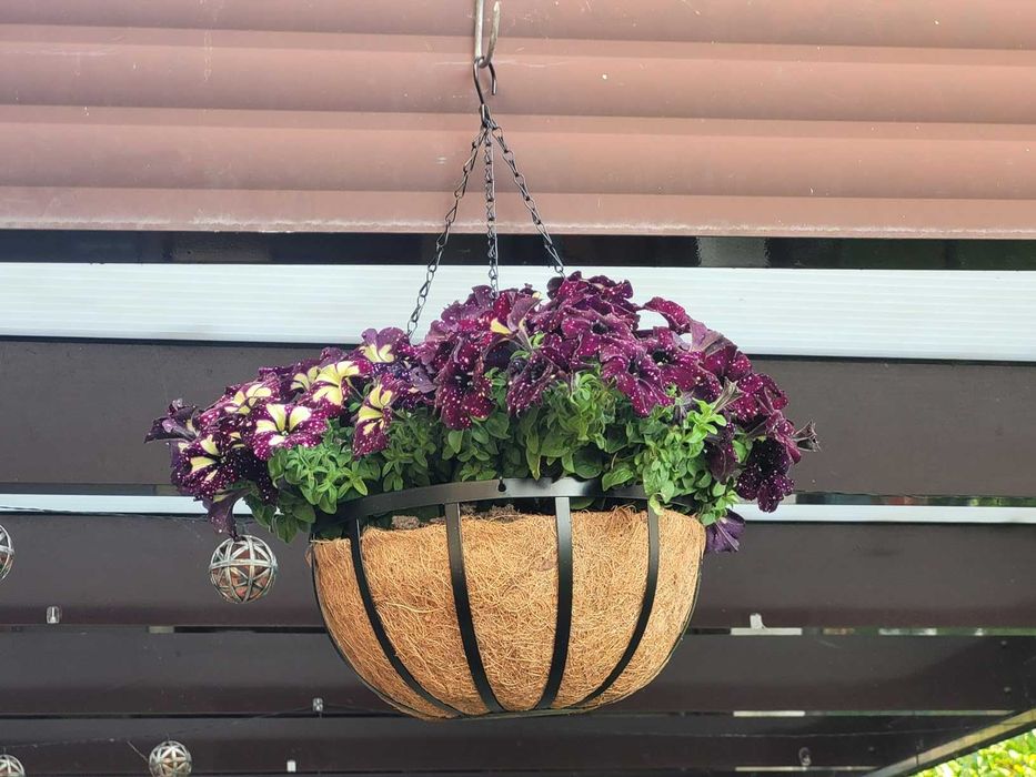 Zestaw 3 doniczki kokos wiszące kosze na kwiaty doniczka na łańcuchu