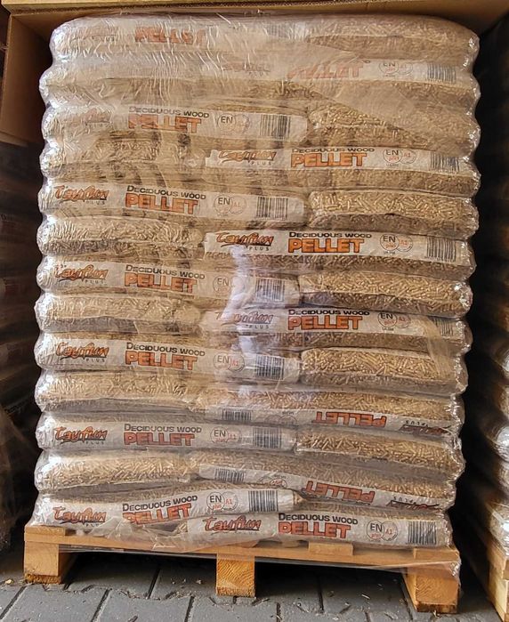 Pellet drzewny liściasty paleta 65 worków