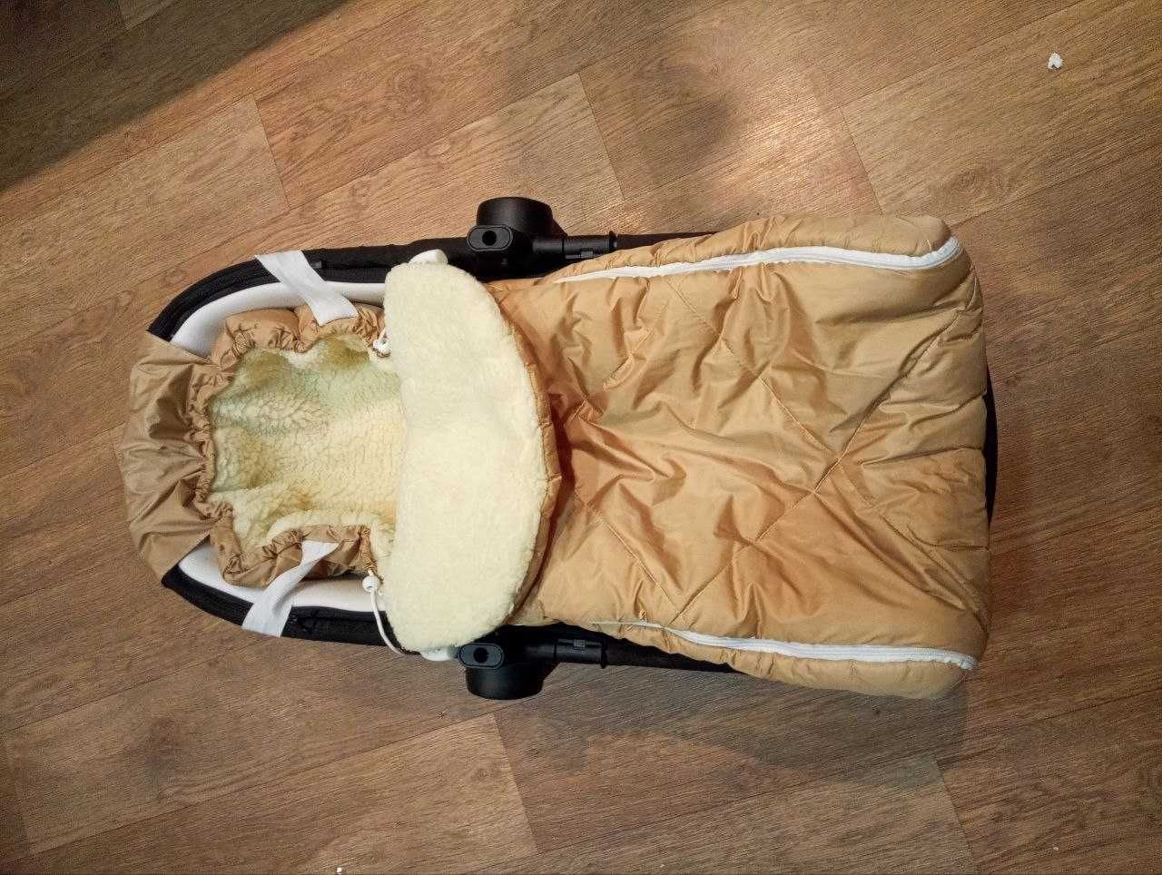 Фирменная коляска Maxi Cosi 3в1, автокресло, зимний и весенний конверт