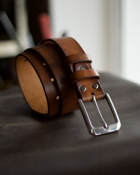 Стильний з ефектом зістарення / Ремінь чоловічий шкіряний з градієнтом