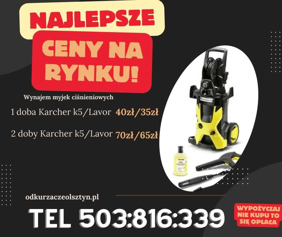Wynajem odkurzaczy Piorących | Myjek Ciśnieniowych |Ozonatorów Olsztyn