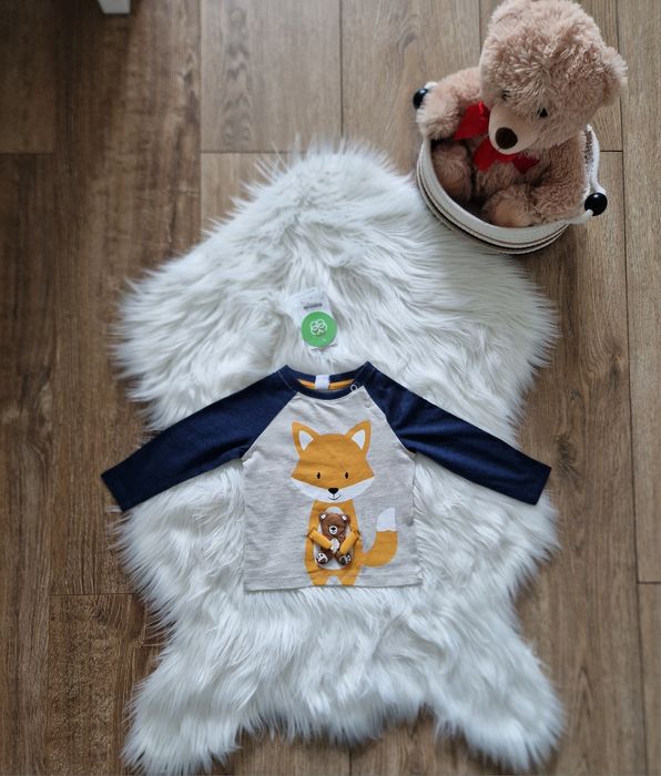 Cienka bluzeczka z długim rękawem lis r 74