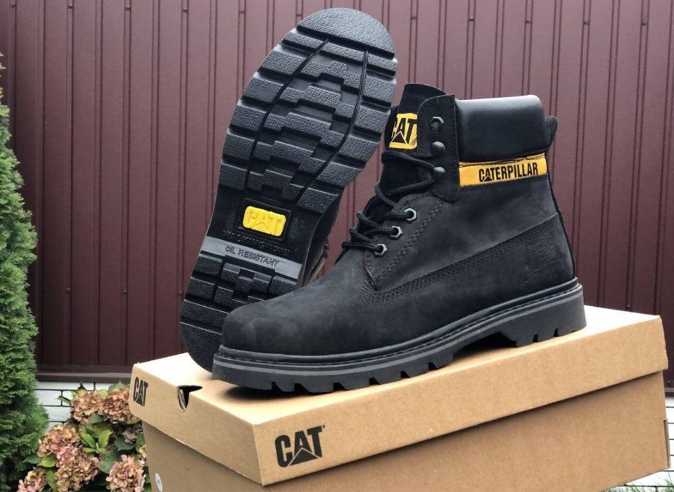 Зимние Ботинки Caterpillar Black з хутром 36-45